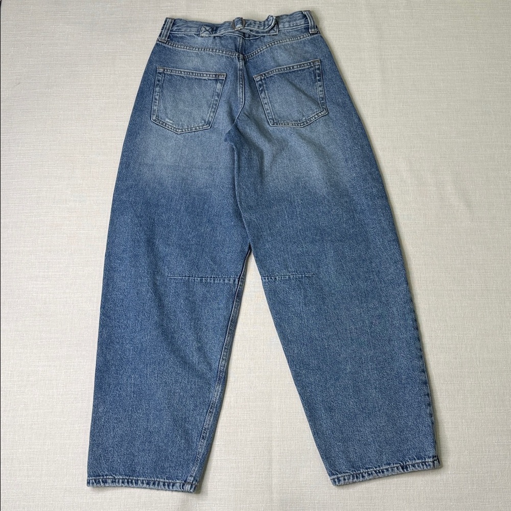 BDG Logan Buckle Baggy Barrel Blue Denim Jeans - Picture 2 of 11